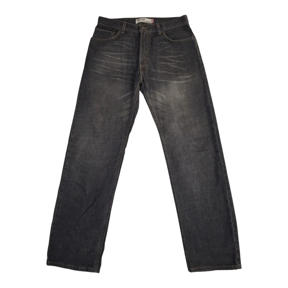 VTG Levis 559 Relaxed Straight Jeans Mens 34x34 Faded Black Denim Y2K